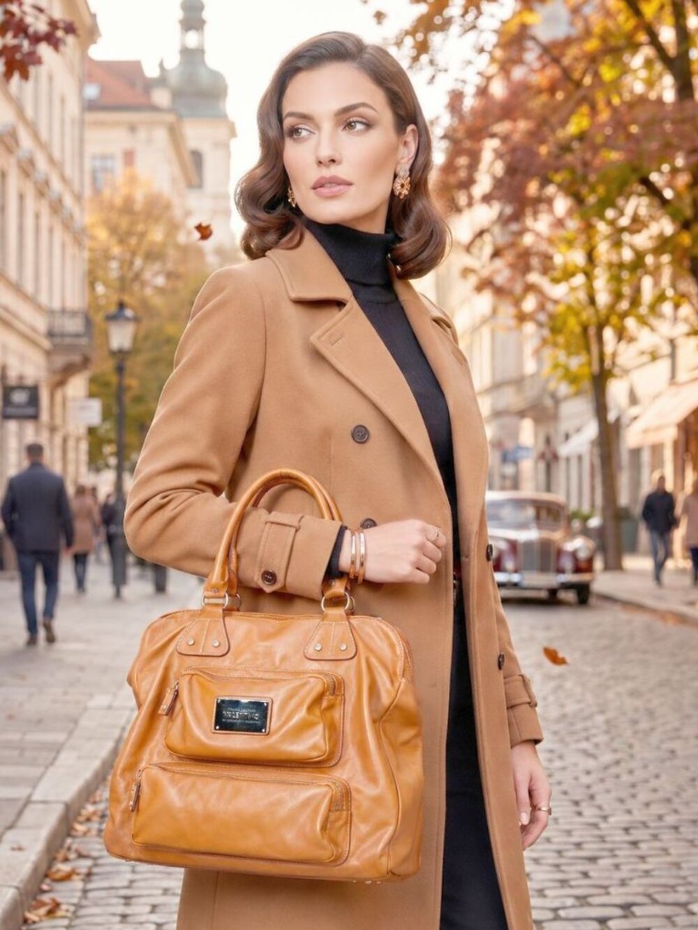 Valentino Italian Couture By Serendipity Valentino Tan Lambskin Leather Satchel
